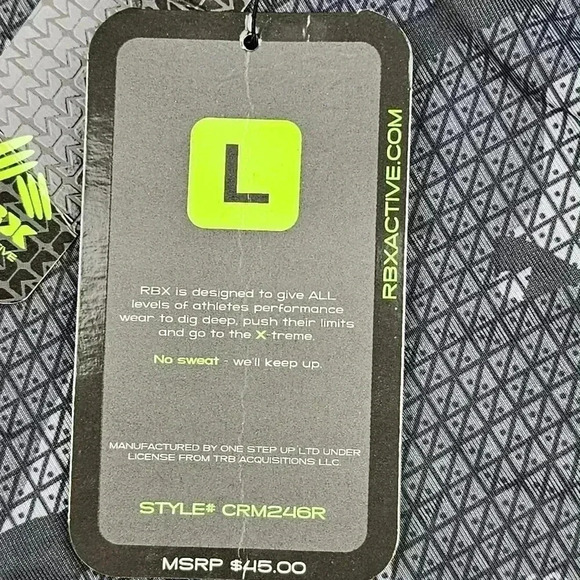 RBX Men's Charcoal Camo fitted Jersey Crewneck Tee # CRM246R Large - Picture 8 of 9